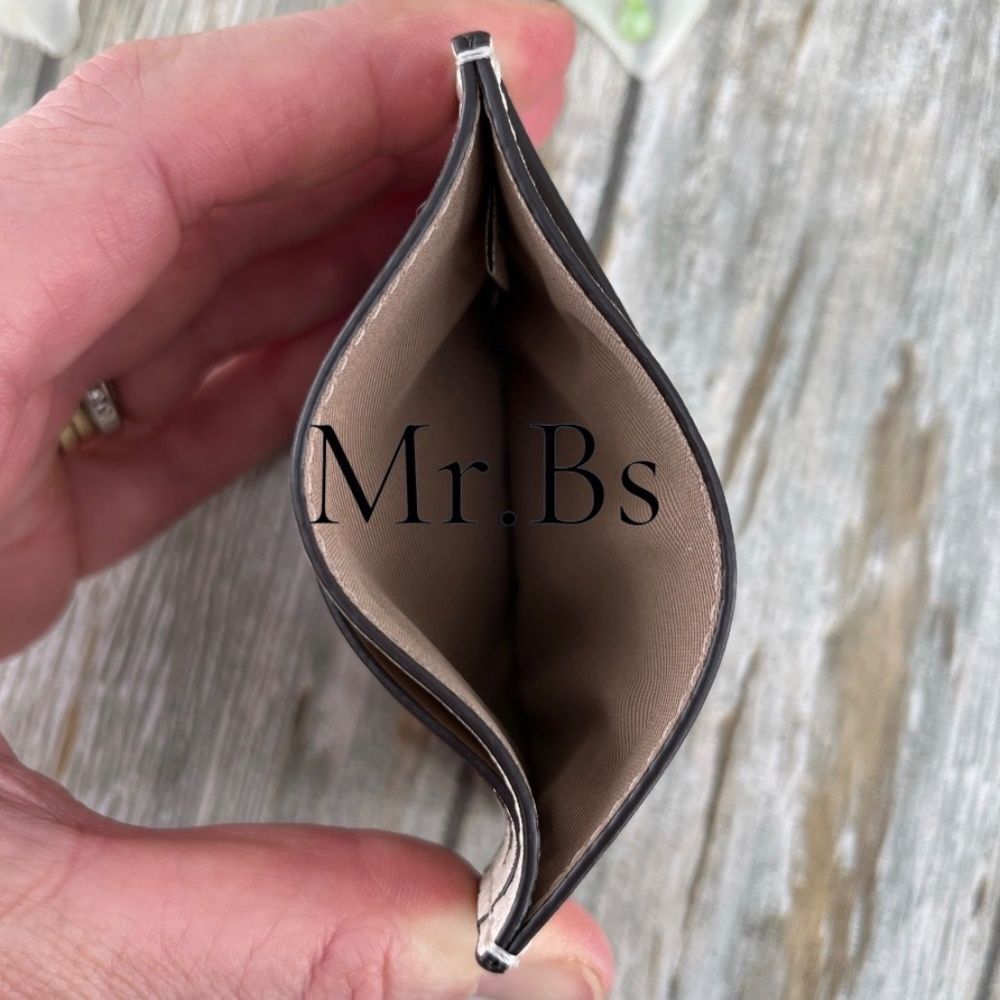 Coach Slim Id Card Case With Black Cherry Glittter Print Bag Wallet Purse - Picture 5 of 5